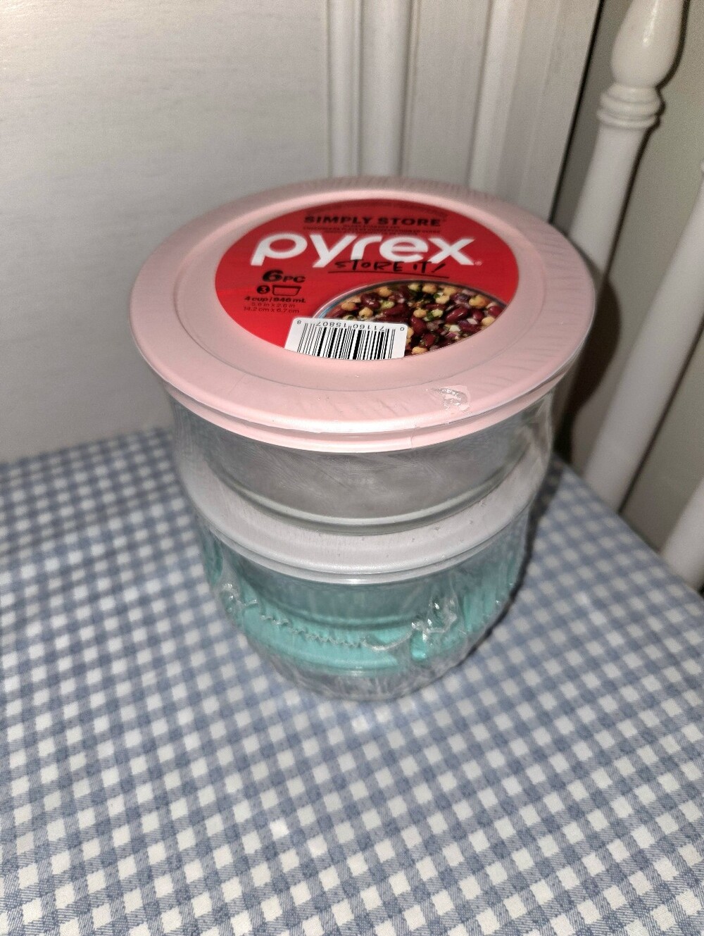 Three Piece Set Pyrex Store It Pink/Gray/Teal 4 Cup